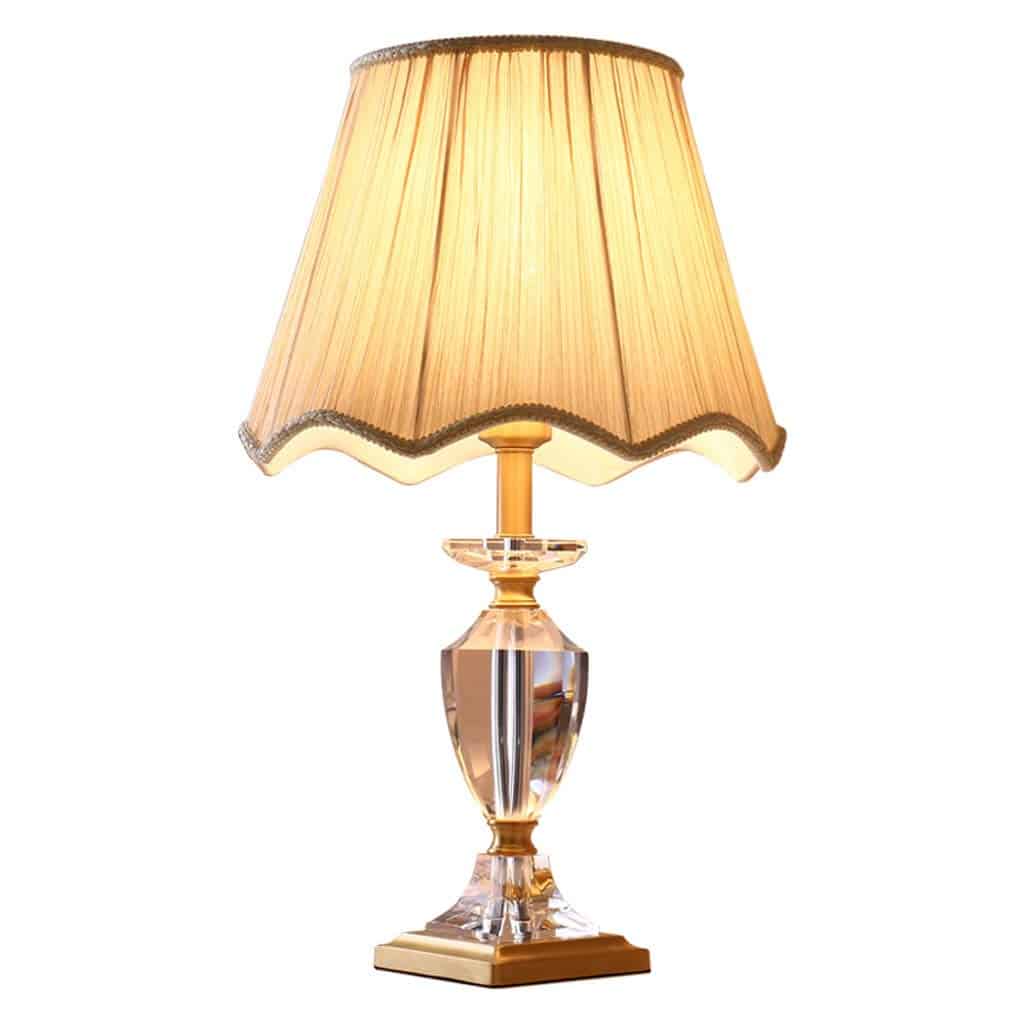 T4134 American Simple Copper Crystal Warm Romantic Bedroom Living Room Lamp