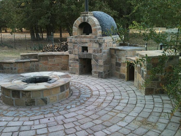 Fire pit pizza oven