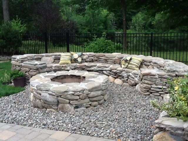 Natural rock fire pit