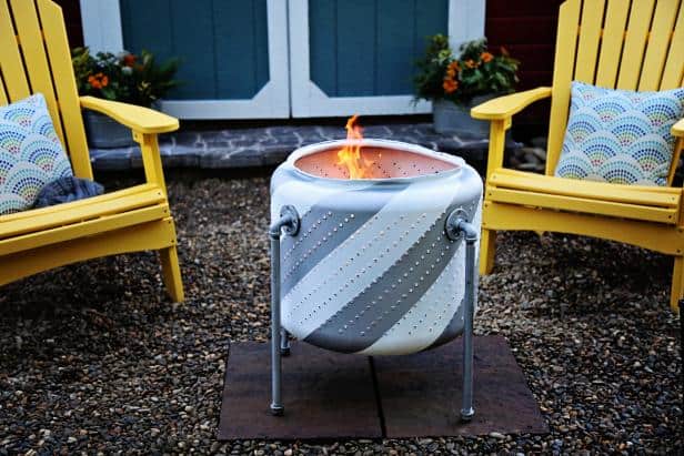 Washing machine drum fire pit