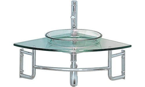 fresca bath ordinato corner mount glass vanity