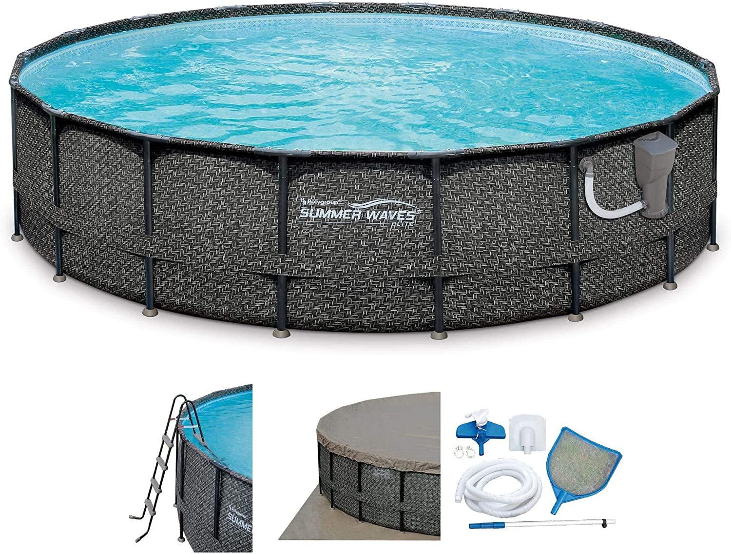 Summer Waves Elite Above Ground Swimming Pool with Filter Pump