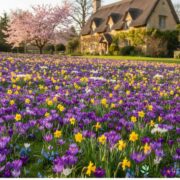 Bulb lawn, tons of different bulbs in yard.
