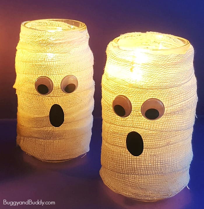 Mason Jar Mummy Lanterns